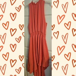 Women's Belle Sky Sleeveless Coral Highlow Dress